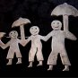 Vintage Taxco Mexican Dad Kids Boy Girl Mom Smiles Umbrellas Brooch