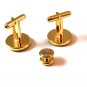 Unsigned Gold Tone & Black Cufflinks &  Tie Tac ???