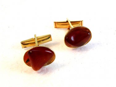 Vintage Gold Tone & Amber Cufflinks