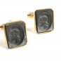 Cameo in Black of Roman Greek Soldier Cufflinks by Anson 22414