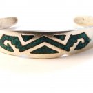 Vintage Taxco Mexican Sterling Silver Turquoise Cuff Bracelet