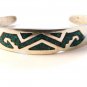 Vintage Taxco Mexican Sterling Silver Turquoise Cuff Bracelet