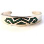 Vintage Taxco Mexican Sterling Silver Turquoise Cuff Bracelet