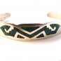 Vintage Taxco Mexican Sterling Silver Turquoise Cuff Bracelet