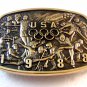 1988 Olympics Solid Brass Belt Buckle, by 8 K SilverSmiths USA