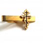 Vintage Goldtone Cross of Lorraine Tie Clasp