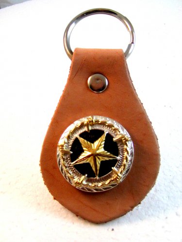 Western Cowboy Rodeo Key Chain with Silver & Gold Tone Star