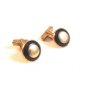 Vintage Gold Tone & Red Cufflinks Signed Swank