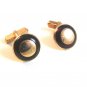 Vintage Gold Tone & Red Cufflinks Signed Swank