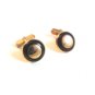 Vintage Gold Tone & Red Cufflinks Signed Swank