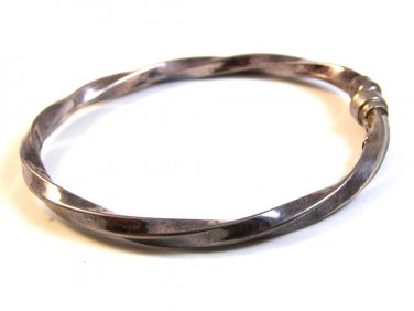 Vintage Sterling Silver Flex Twist Bangle Bracelet