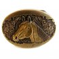 Small Vintage Horse Head Brass Belt Buckle by Award Designs