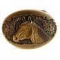 Small Vintage Horse Head Brass Belt Buckle by Award Designs