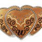 Western Cowgirls Three 3 Heart Leather Belt Buckle Ivan of Tawain 71715