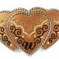 Western Cowgirls Three 3 Heart Leather Belt Buckle Ivan of Tawain 71715