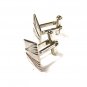 1950's - 60's Silvertone Mid Century Modern Cufflinks Unbranded 71515