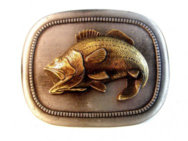 Vintage Large Mouth Bass Belt Buckle Made in U.S.A.