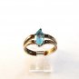 Vintage Sterling Silver Blue Topaz Solitaire Ring Sz 9