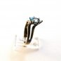 Vintage Sterling Silver Blue Topaz Solitaire Ring Sz 9