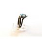 Vintage Sterling Silver Blue Topaz Solitaire Ring Sz 9