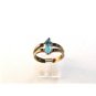 Vintage Sterling Silver Blue Topaz Solitaire Ring Sz 9