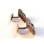 Vintage Deco Gold Tone Green Celluloid Cuff Links