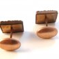 Vintage Deco Gold Tone Green Celluloid Cuff Links