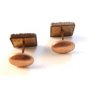 Vintage Deco Gold Tone Green Celluloid Cuff Links