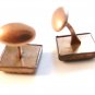 Vintage Deco Gold Tone Green Celluloid Cuff Links