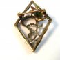 Vintage Wells Sterling Silver & Jade Brooch
