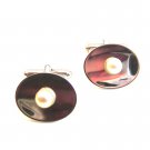 Vintage Sterling Silver & Pearl Cufflinks