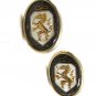 1950's-70's White & Golden Dragon Odd Creature Cufflinks Unmarked 101014
