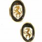 1950's-70's White & Golden Dragon Odd Creature Cufflinks Unmarked 101014