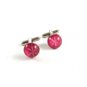 Unmarked Silvertone & Pink Faux Cats Eye Cufflinks 11062013eer