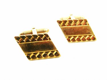 1960's - 80's True Vintage Goldtone 10K RGP Cufflinks by Hadley USA 101014