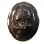 Victorian Black Glass Cameo of a Lady Brooch