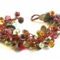 Vintage Elizabeth II Coins Amythest Peridot Amber Blue Topaz Beads Bracelet