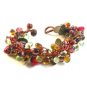 Vintage Elizabeth II Coins Amythest Peridot Amber Blue Topaz Beads Bracelet