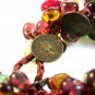 Vintage Elizabeth II Coins Amythest Peridot Amber Blue Topaz Beads Bracelet