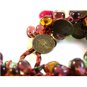 Vintage Elizabeth II Coins Amythest Peridot Amber Blue Topaz Beads Bracelet