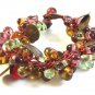 Vintage Elizabeth II Coins Amythest Peridot Amber Blue Topaz Beads Bracelet