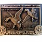 Vintage Migratory Bird Ducks in Flight Hunting $1.00 Stamp Belt Buckle