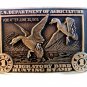 Vintage Migratory Bird Ducks in Flight Hunting $1.00 Stamp Belt Buckle