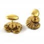 Art Nouveau True Vintage Goldtone Sunflower Cufflinks Unmarked 101514