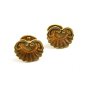 Art Nouveau True Vintage Goldtone Sunflower Cufflinks Unmarked 101514