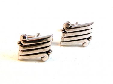 Vintage Silver Tone Cufflinks Signed Swank
