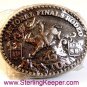 Vintage Mini 1988 National Finals Rodeo Steer Riding Belt Buckle by Hesston