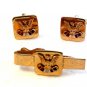 Vintage Fraternal order of Eagles Cufflinks and Tie Clasp
