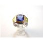 Sterliing Silver Blue Sapphire Citrines Ring