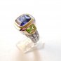 Sterliing Silver Blue Sapphire Citrines Ring